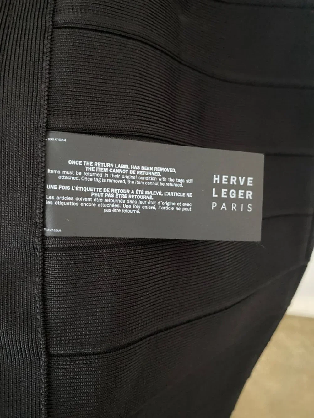 Herve Leger Black Strapless Bodycon Dress | Detachable Straps | NWT - Picture 4 of 10